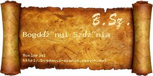 Bogdányi Szénia névjegykártya